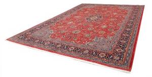Tappeto Sarough Medaglione Floreale Rosso Mattone Blu Scuro 302x403 Cm