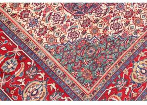 Tappeto Sarough Medaglione Floreale Blu Scuro Rosso Mattone 212x308 Cm