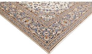Tappeto Kashan Medaglione Floreale Avorio Blu Avio 245x350 Cm