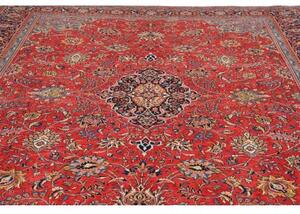 Tappeto Sarough Medaglione Floreale Rosso Mattone Blu Scuro 302x403 Cm