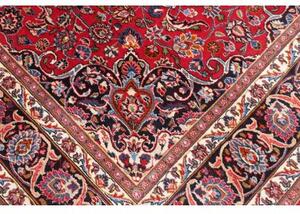 Tappeto Mashad Medaglione Floreale Rosso Blu Scuro 193x300 Cm