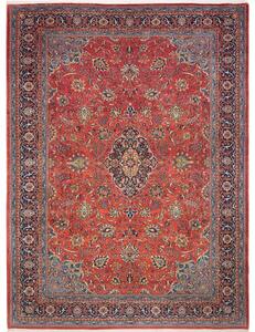 Tappeto Sarough Medaglione Floreale Rosso Mattone Blu Scuro 302x403 Cm