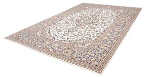 Tappeto Kashan Medaglione Floreale Avorio Blu Avio 245x350 Cm