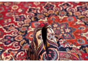 Tappeto Mashad Medaglione Floreale Rosso Blu Scuro 248x345 Cm