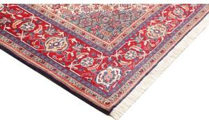 Tappeto Sarough Medaglione Floreale Blu Scuro Rosso Mattone 212x308 Cm