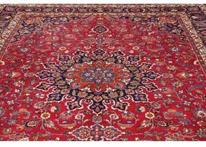 Tappeto Mashad Medaglione Floreale Rosso Blu Scuro 248x345 Cm