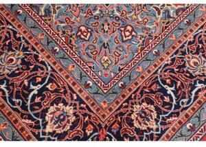 Tappeto Sarough Medaglione Floreale Rosso Mattone Blu Scuro 302x403 Cm