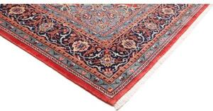 Tappeto Sarough Medaglione Floreale Rosso Mattone Blu Scuro 302x403 Cm