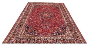 Tappeto Mashad Medaglione Floreale Rosso Blu Scuro 193x300 Cm