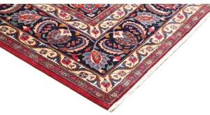 Tappeto Mashad Medaglione Floreale Rosso Blu Scuro 248x345 Cm