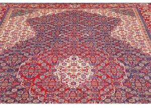 Tappeto Sarough Medaglione Floreale Blu Scuro Rosso Mattone 212x308 Cm