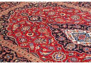 Tappeto Ardakan Medaglione Floreale Rosso Blu Scuro 195x335 Cm