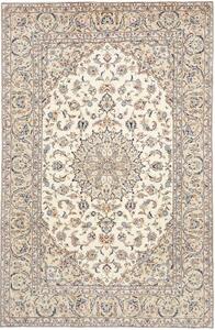Tappeto Kashan Medaglione Floreale Avorio Blu 195x302 Cm