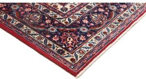 Tappeto Mashad Medaglione Floreale Rosso Blu Scuro 250x337 Cm
