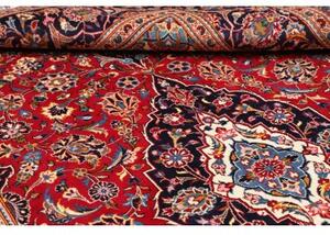 Tappeto Ardakan Medaglione Floreale Rosso Blu Scuro 195x335 Cm