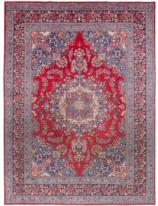 Tappeto Sabzevar Medaglione Floreale Rosso Blu 245x340 Cm