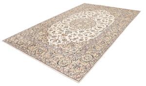 Tappeto Kashan Medaglione Floreale Avorio Blu 195x302 Cm