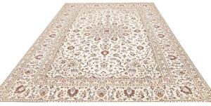 Tappeto Kashan Medaglione Floreale Avorio Blu 243x342 Cm