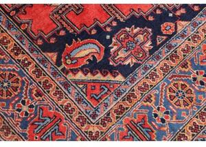 Tappeto Wiss Stilizzato Rosso Mattone Blu Scuro 228x335 Cm