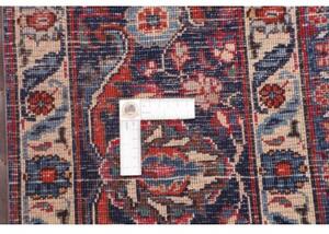 Tappeto Mashad Medaglione Floreale Rosso Blu Scuro 250x337 Cm