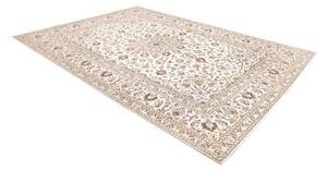 Tappeto Kashan Medaglione Floreale Avorio Blu 243x342 Cm