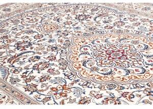 Tappeto Nain Kashmar Medaglione Floreale Avorio Blu 242x350 Cm