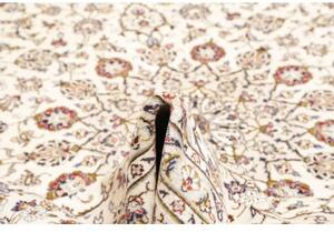 Tappeto Kashan Medaglione Floreale Avorio Blu 243x342 Cm