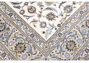 Tappeto Kashan Floreale Avorio Blu 295x395 Cm