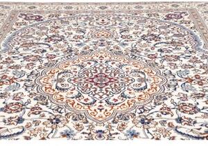 Tappeto Nain Kashmar Medaglione Floreale Avorio Blu 242x350 Cm