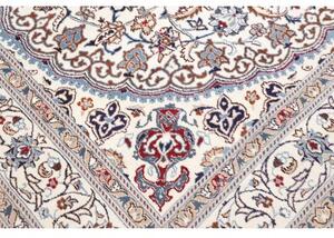 Tappeto Nain Kashmar Medaglione Floreale Avorio Blu 242x350 Cm