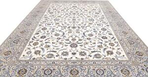 Tappeto Kashan Floreale Avorio Blu 295x395 Cm