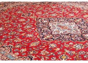 Tappeto Ardakan Medaglione Floreale Rosso Blu Scuro 297x403 Cm
