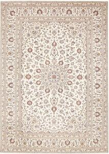 Tappeto Kashan Medaglione Floreale Avorio Blu 243x342 Cm
