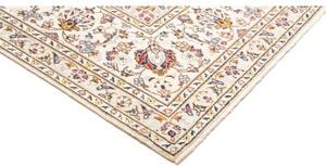 Tappeto Kashan Medaglione Floreale Avorio Blu 243x342 Cm