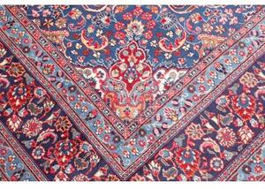 Tappeto Sabzevar Medaglione Floreale Rosso Blu 245x340 Cm