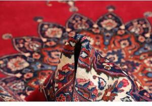 Tappeto Mashad Medaglione Floreale Rosso Blu Scuro 250x337 Cm