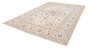 Tappeto Kashan Medaglione Floreale Avorio Blu 243x342 Cm