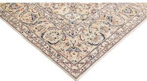 Tappeto Kashan Medaglione Floreale Avorio Blu 195x302 Cm