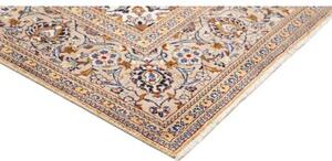 Tappeto Kashan Medaglione Floreale Avorio Blu Scuro 192x305 Cm