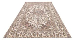 Tappeto Kashan Medaglione Floreale Avorio Blu Scuro 197x315 Cm