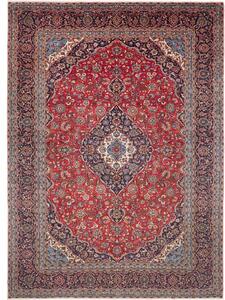 Tappeto Ardakan Medaglione Floreale Rosso Blu Scuro 295x406 Cm