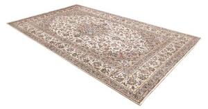 Tappeto Kashan Medaglione Floreale Avorio Blu Scuro 197x315 Cm