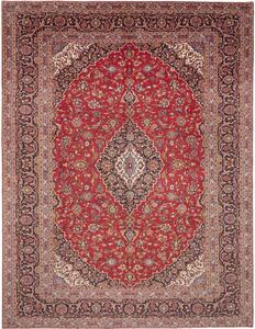 Tappeto Ardakan Medaglione Floreale Rosso Blu Scuro 292x393 Cm
