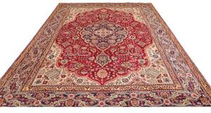 Tappeto Tabriz Medaglione Floreale Rosso Avorio 250x348 Cm