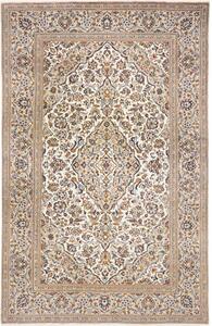 Tappeto Kashan Medaglione Floreale Avorio Blu Scuro 192x305 Cm