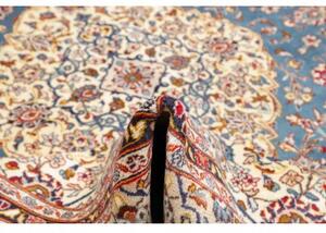 Tappeto Kashan Medaglione Floreale Blu Azzurro Avorio 283x382 Cm