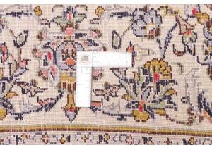 Tappeto Kashan Medaglione Floreale Avorio Blu Scuro 197x315 Cm