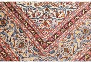 Tappeto Kashan Medaglione Floreale Blu Azzurro Avorio 283x382 Cm