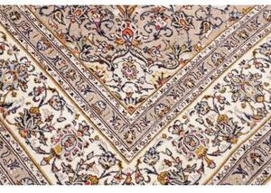 Tappeto Kashan Medaglione Floreale Avorio Blu Scuro 197x315 Cm