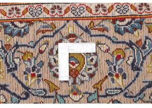 Tappeto Kashan Medaglione Floreale Blu Azzurro Avorio 283x382 Cm